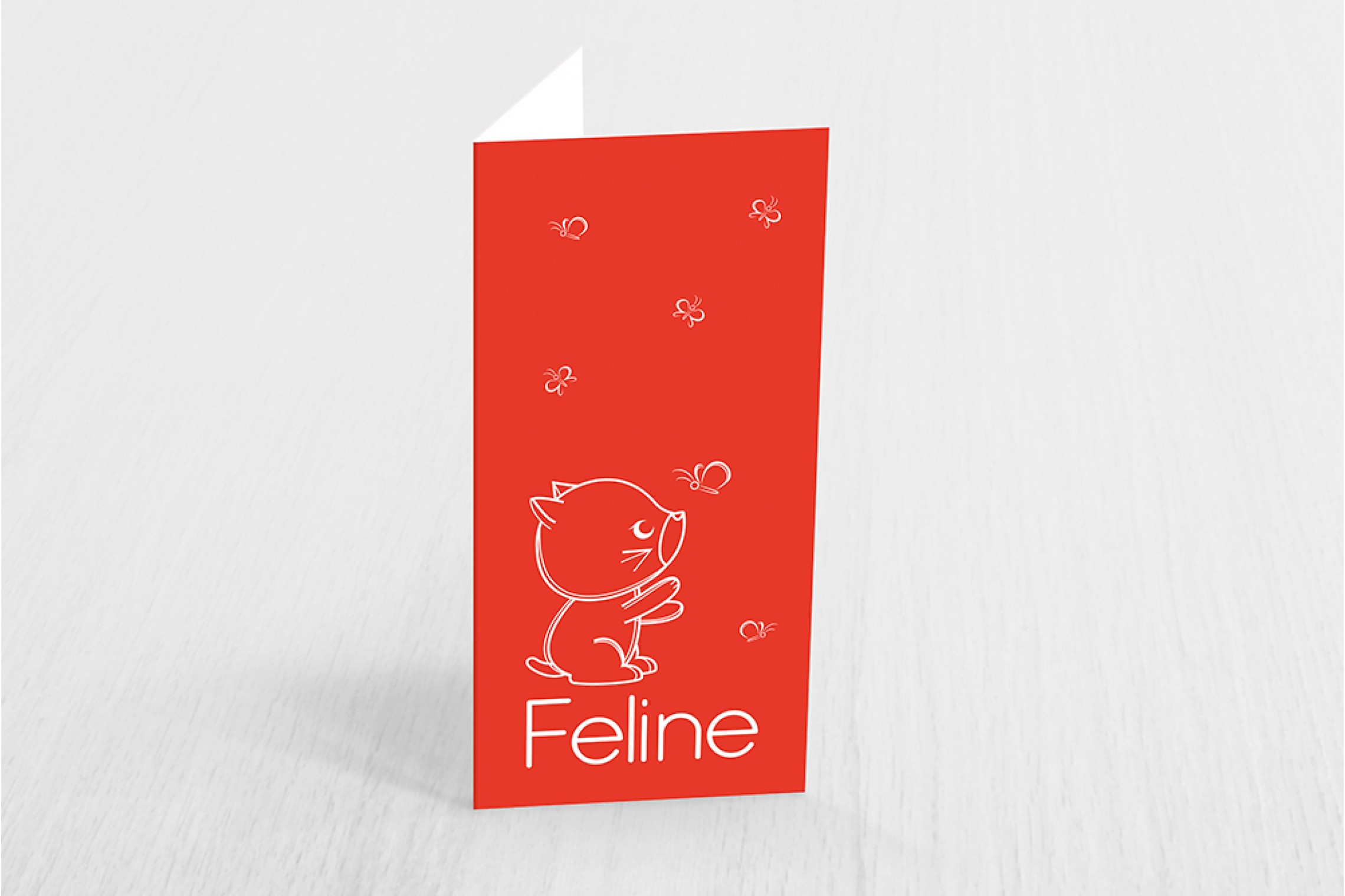 Vrolijke Poes Met Vlinders